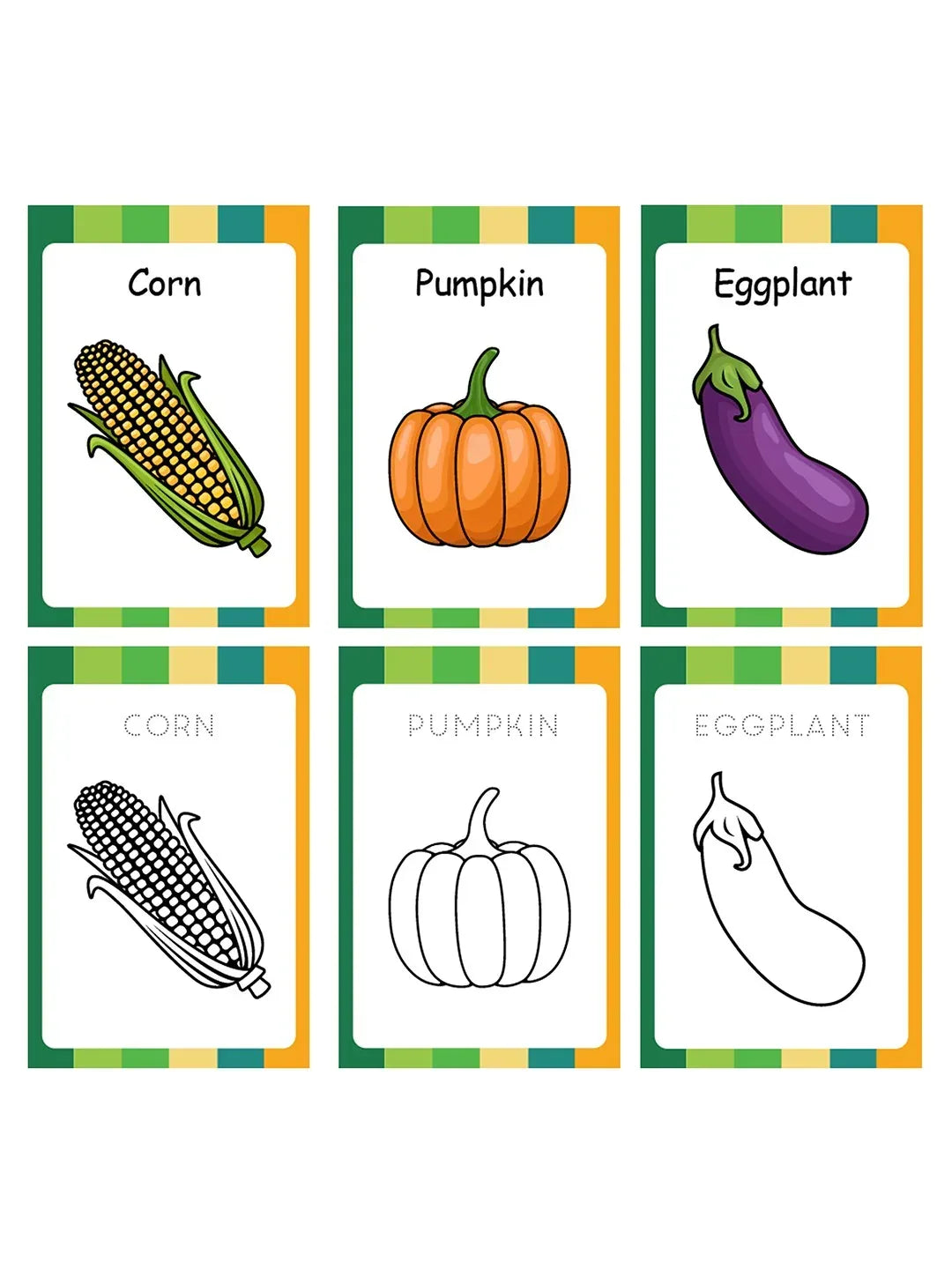 iLearnNGrow Baby’s First Vegetables Flash Cards – 28 Pc Educational Veggie Flash Card Set for Kids
