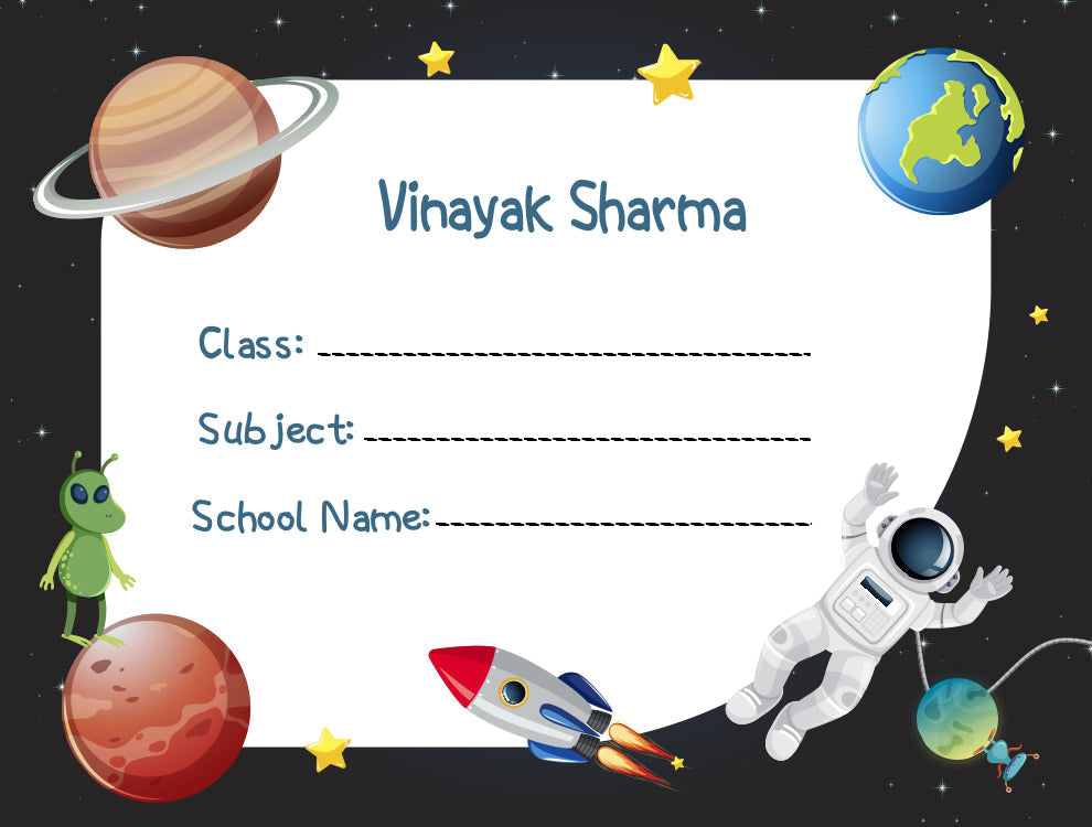 School Notebook labels - Astronaut