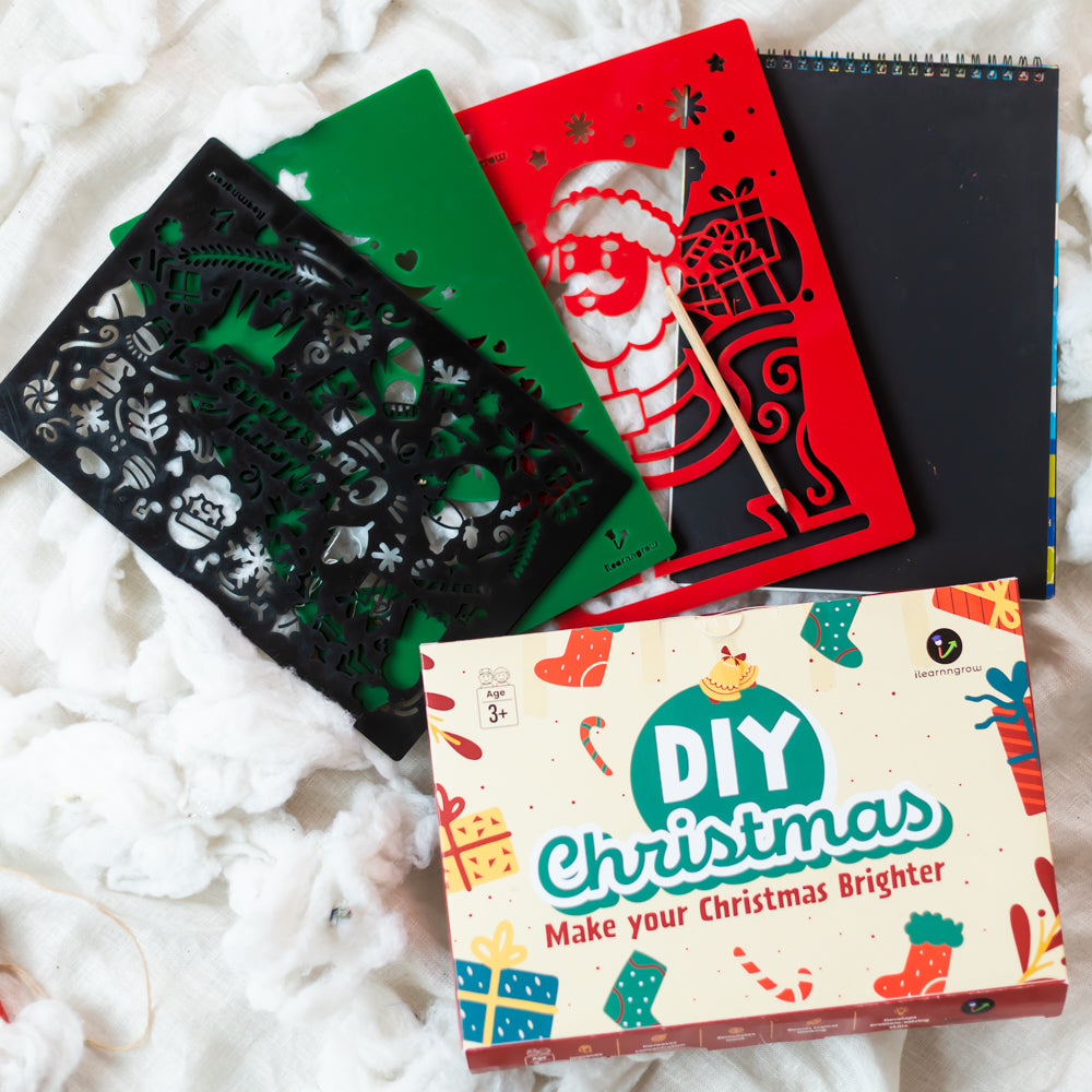 Christmas Stencil with Scratch Paper