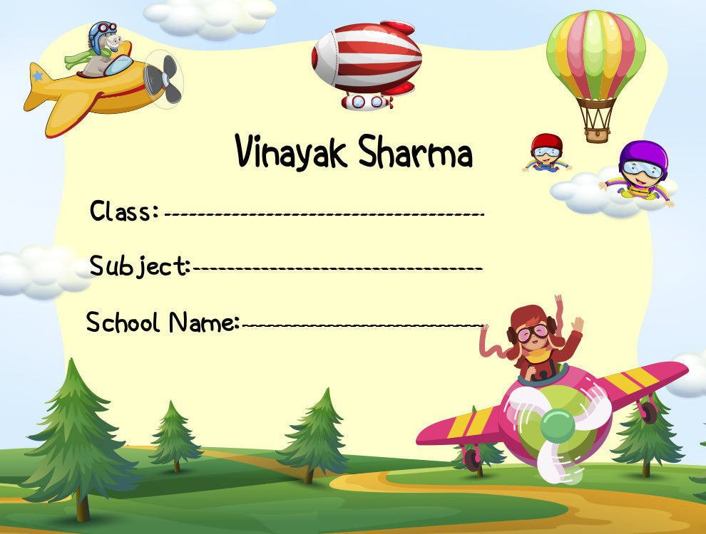 School Notebook Labels - Air Transport