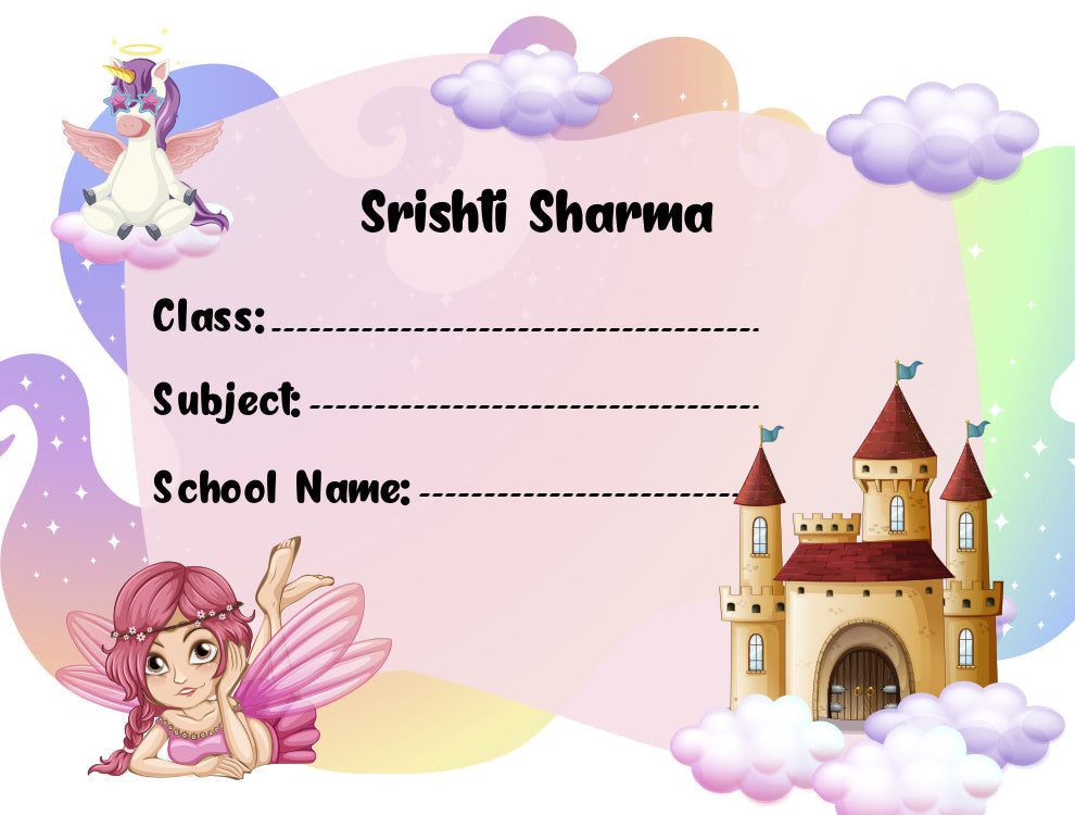 School Notebook Labels - Fairyland