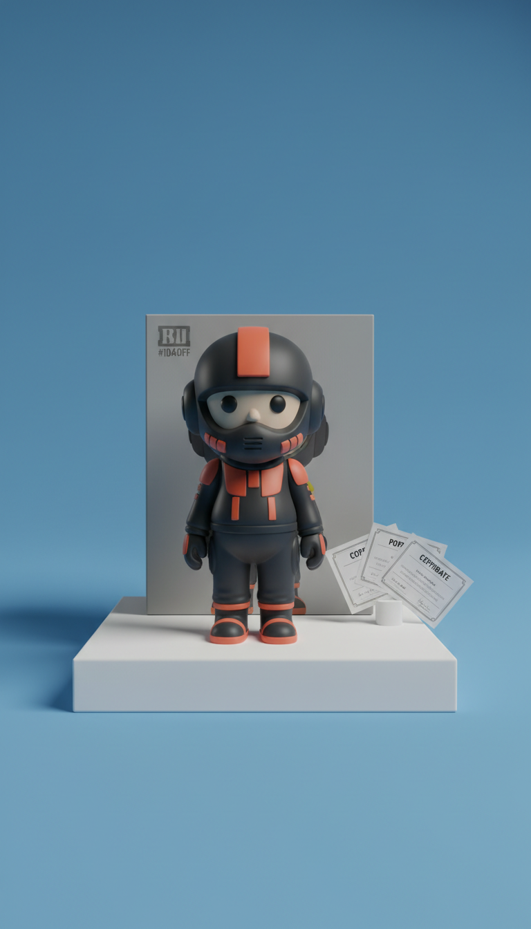 Popbot vinyl figure with metallic accents
