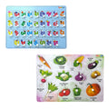 Gujarati Kakko and Vegetable Wooden Knob & Pegged Puzzle for Kids