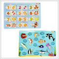 English Numbers & Fish Characters Knob & Pegged Puzzle for Kids