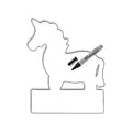 iLearnNGrow Unicorn Black Board – Unicorn Shaped Blackboard With Chalk & Duster for Kids