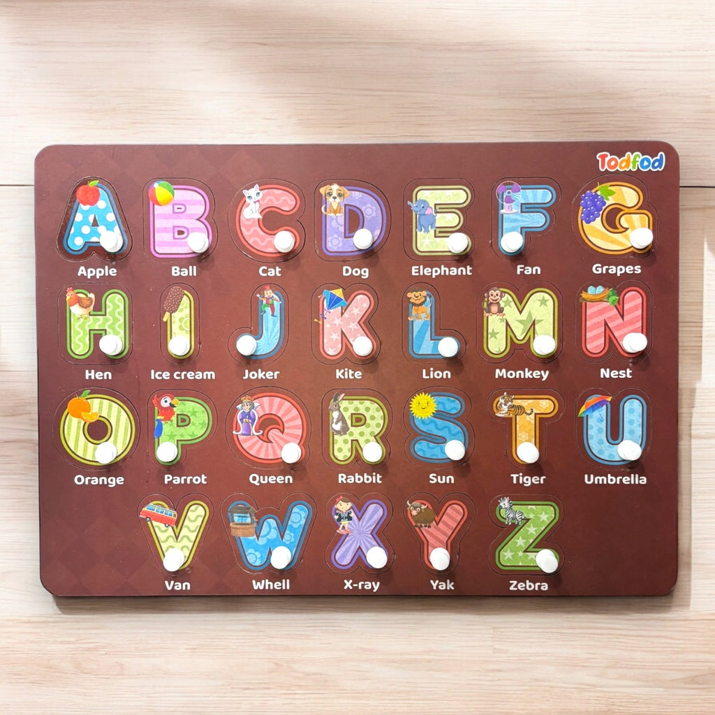 ABCD Body Parts Wooden Knob & Pegged Puzzle for Kids