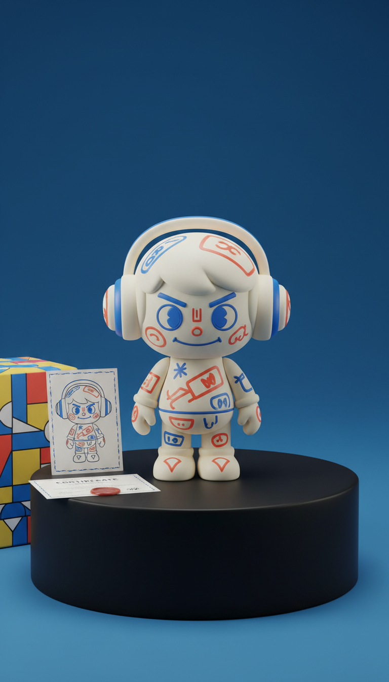 Doodle Kid vinyl figure with sketch pattern