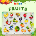 Birds & Fruit Characters Knob & Pegged Puzzle for Kids