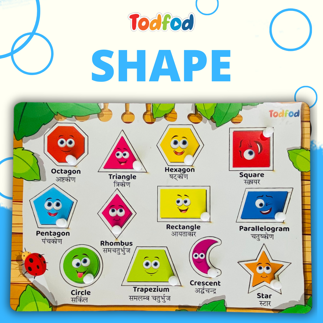 Wild Animal Shapes Knob & Pegged Puzzle for Kids