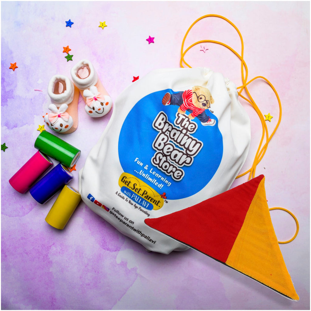 Baby Auditory Stimulation Pack: Baby Auditory Cylinders + Baby Bell Socks + Crinkly Triangle