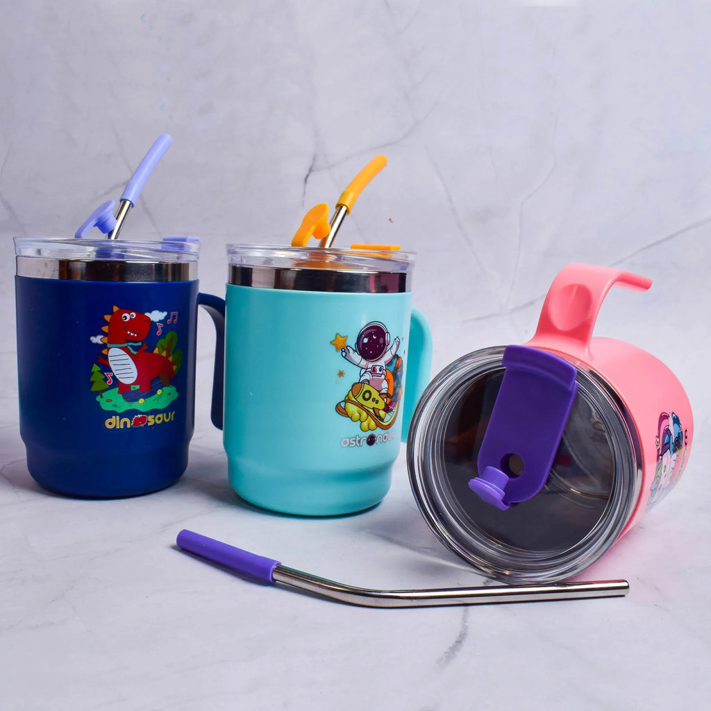 iLearnNGrow Dino Sipper – Kids Dinosaur Water Bottle with Straw