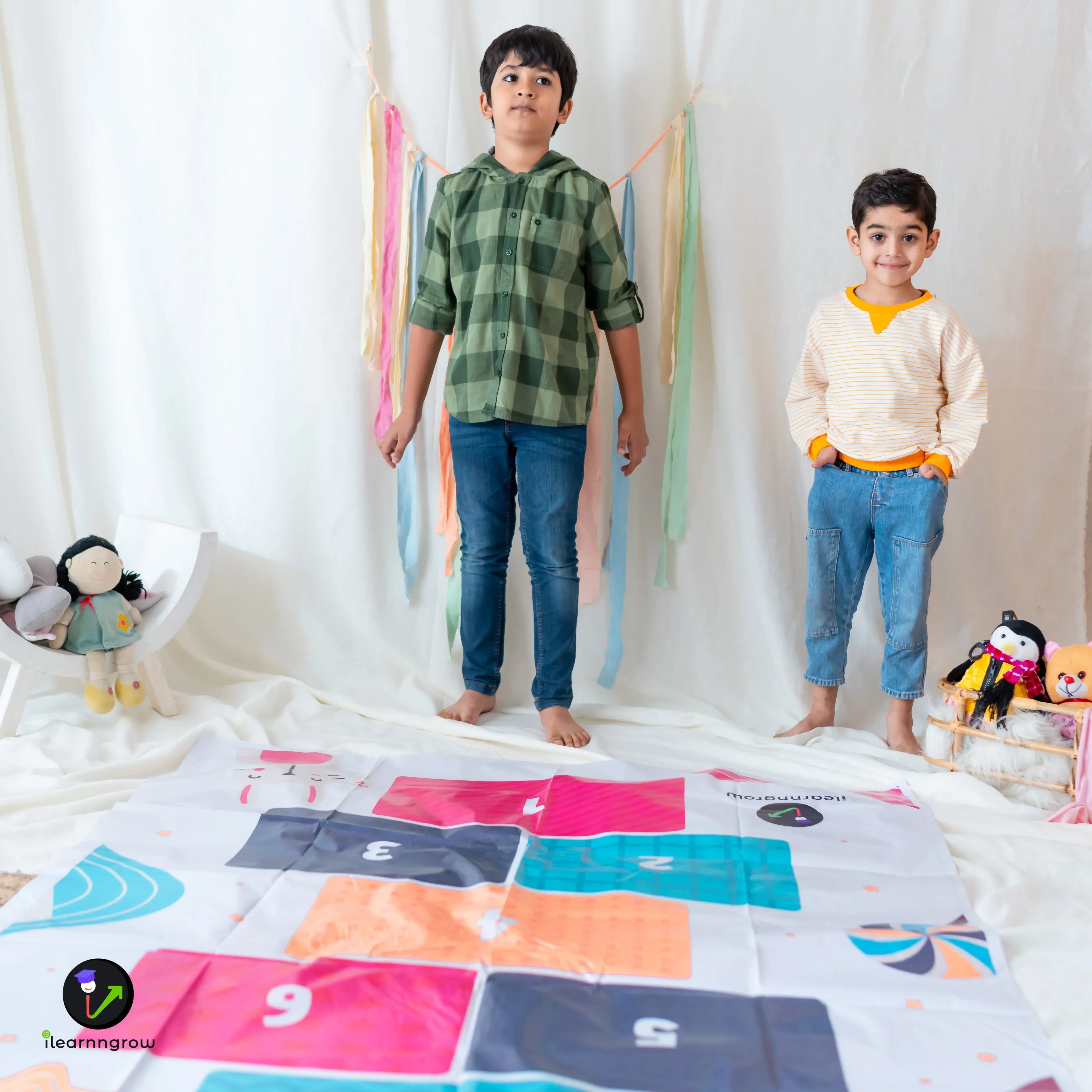 iLearnNGrow Hop Scotch Play Mat – Fun, Interactive Activity Mat for Kids