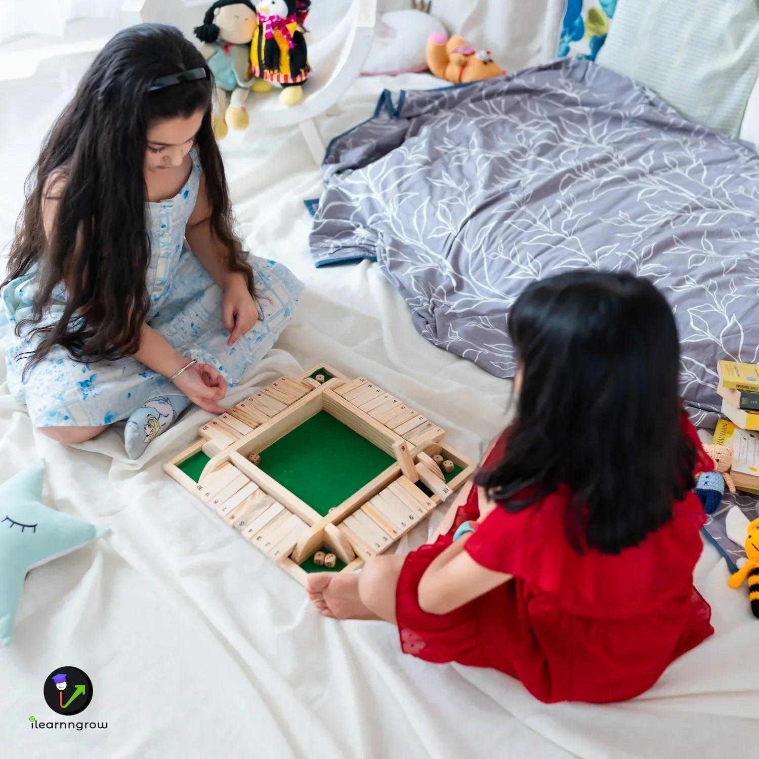 iLearnNGrow Shut The Box – Classic Wooden Shut the Box Dice Game