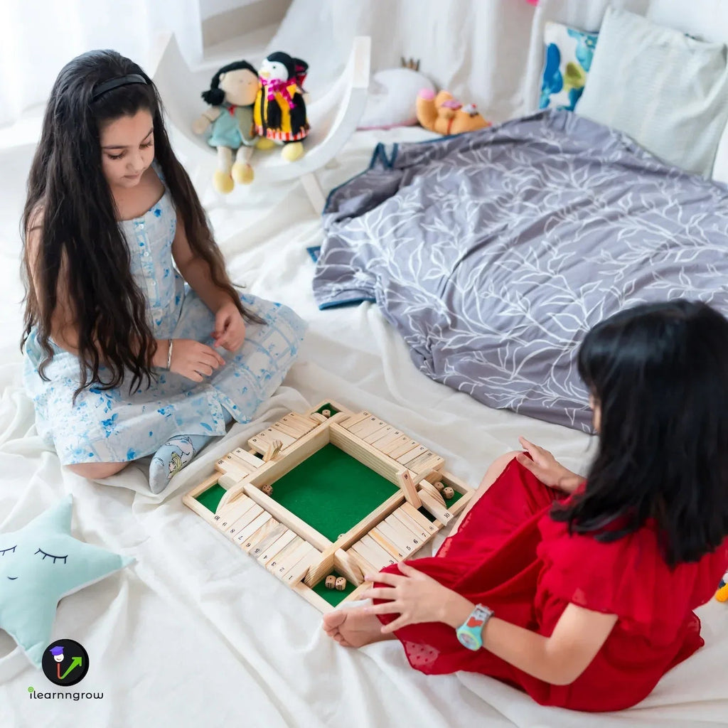 iLearnNGrow Shut The Box – Classic Wooden Shut the Box Dice Game