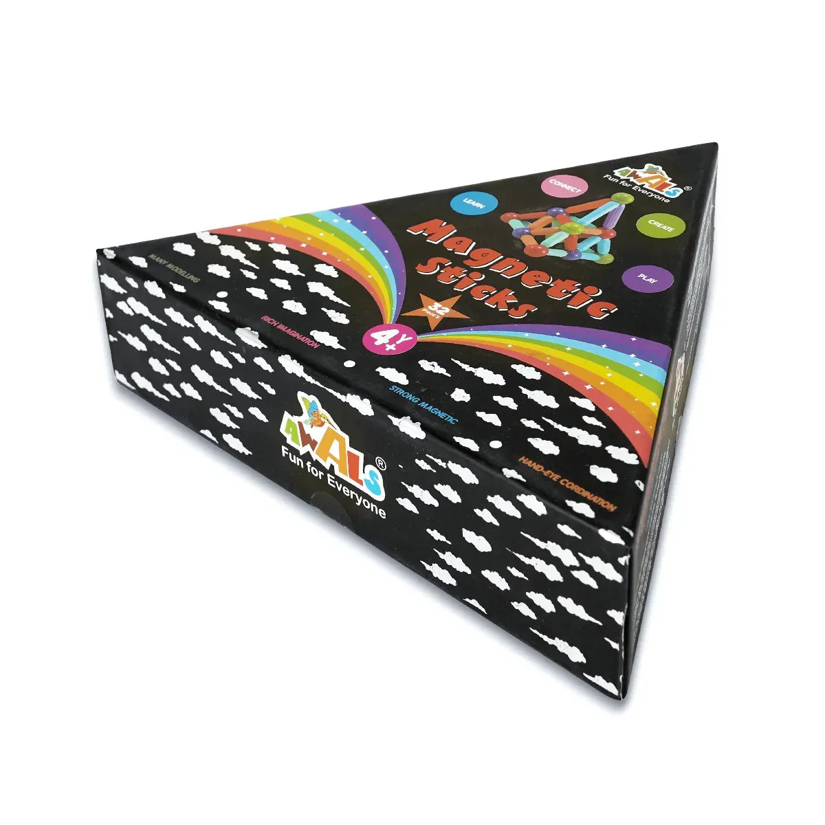 iLearnNGrow 32 Pcs Magnetic Stick Blocks – Creative STEM Building Toy for Kids