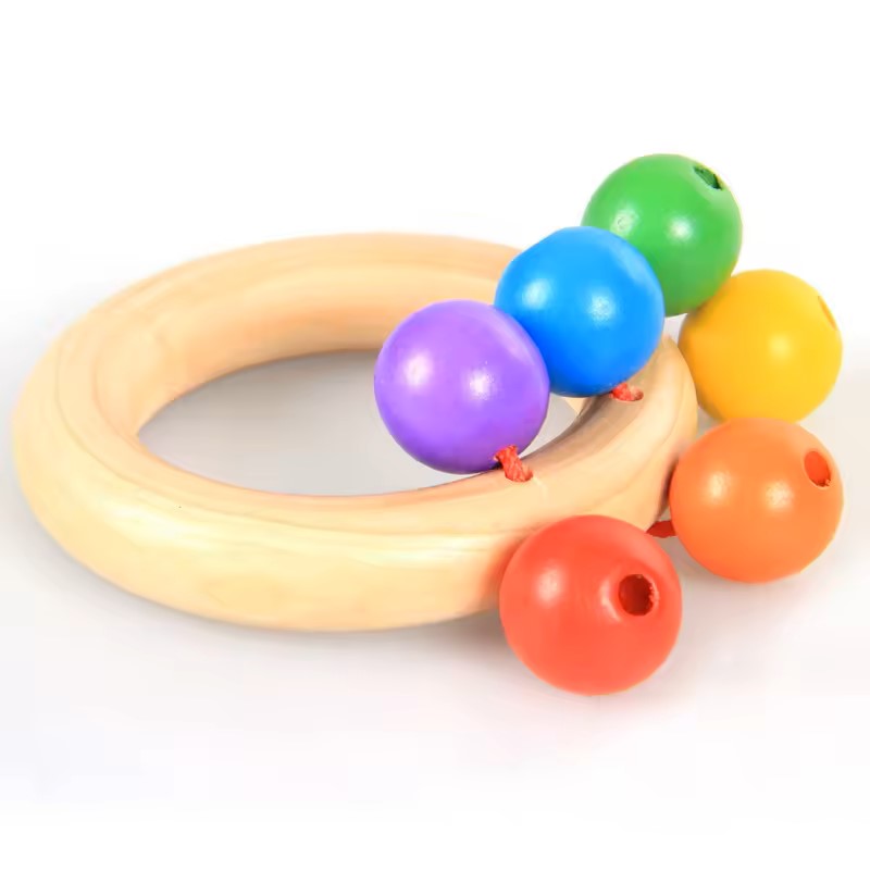 Rattle Gift Set - Colorful Wooden Toy Set of 4