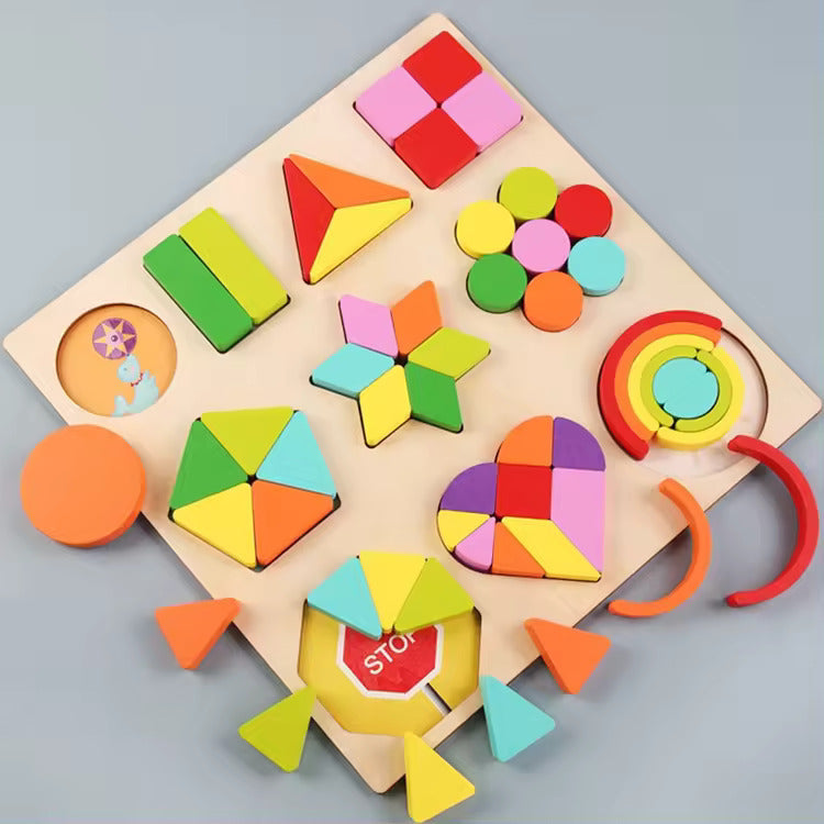 Fraction Puzzle Board - Educational Wooden Toy for Kids
