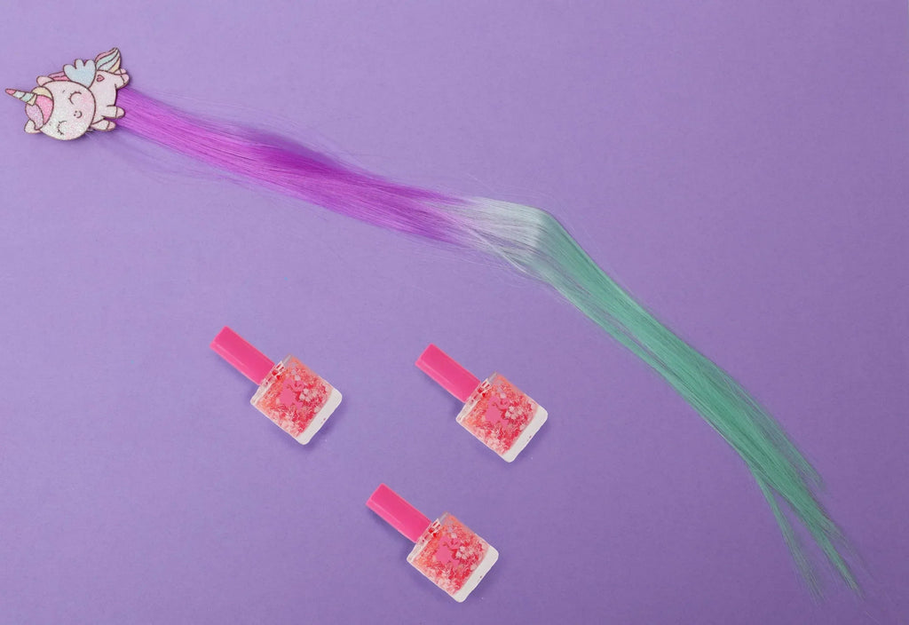 iLearnNGrow Mini Unicorn Hair Extension – Colorful Clip‑On Hair Accessory for Kids