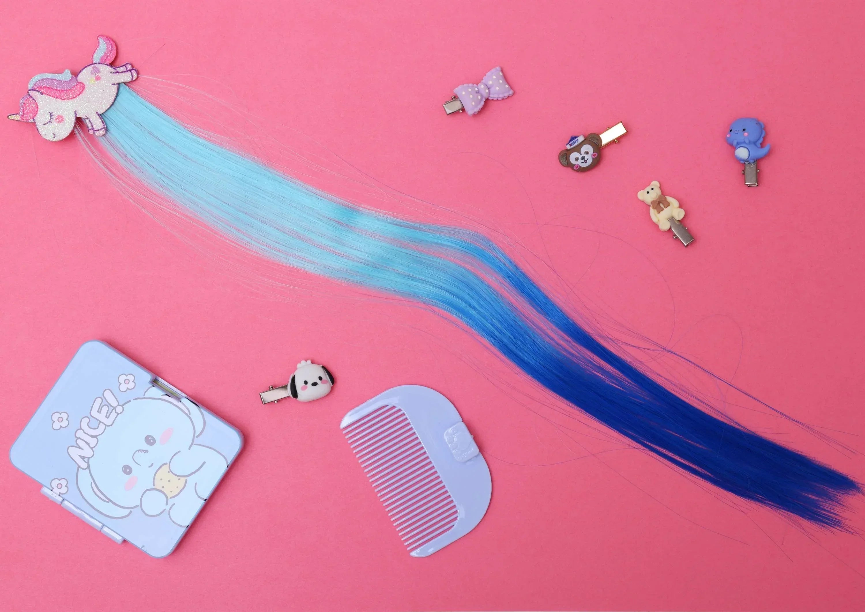 iLearnNGrow Running Unicorn Hair Extension – Colorful Clip‑On Hair Accessory for Kids