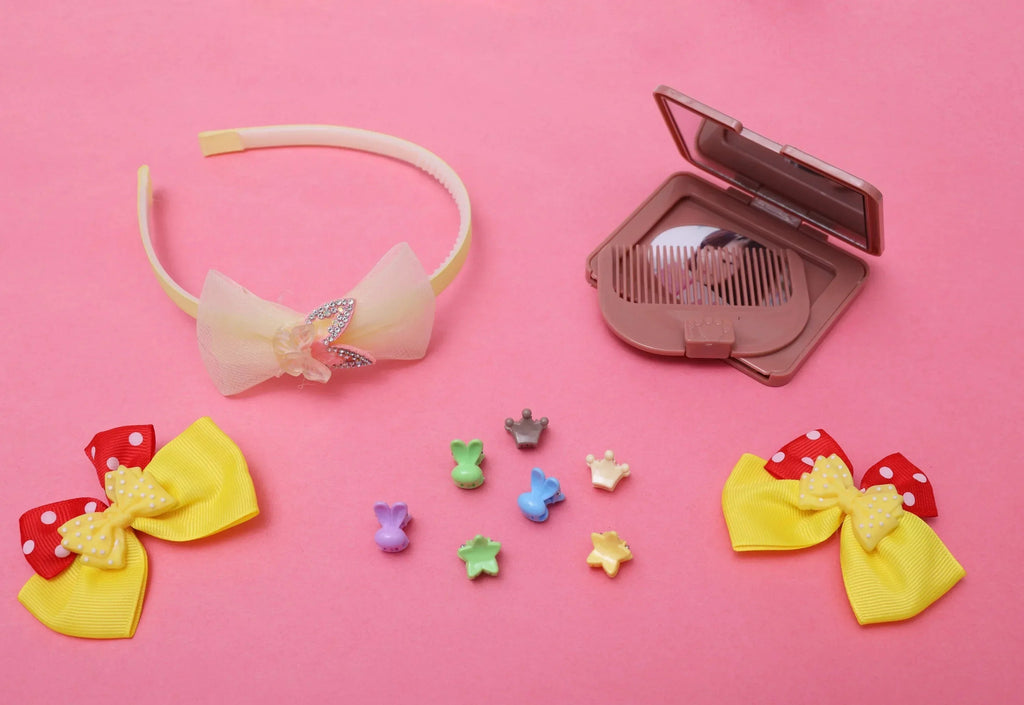 iLearnNGrow Bow Hair Accessories Set (Yellow)