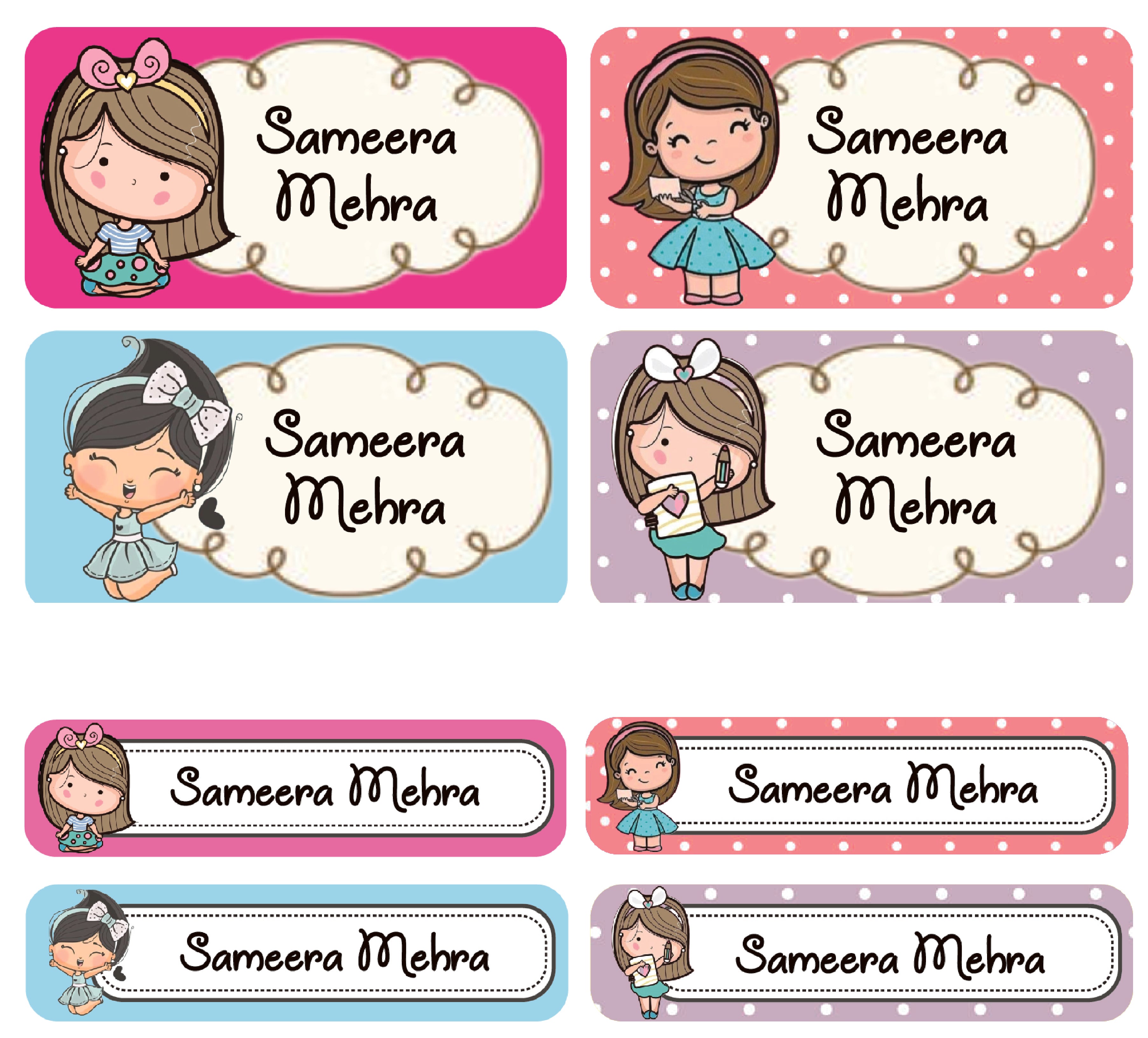 Personalized Rectangular Name Labels