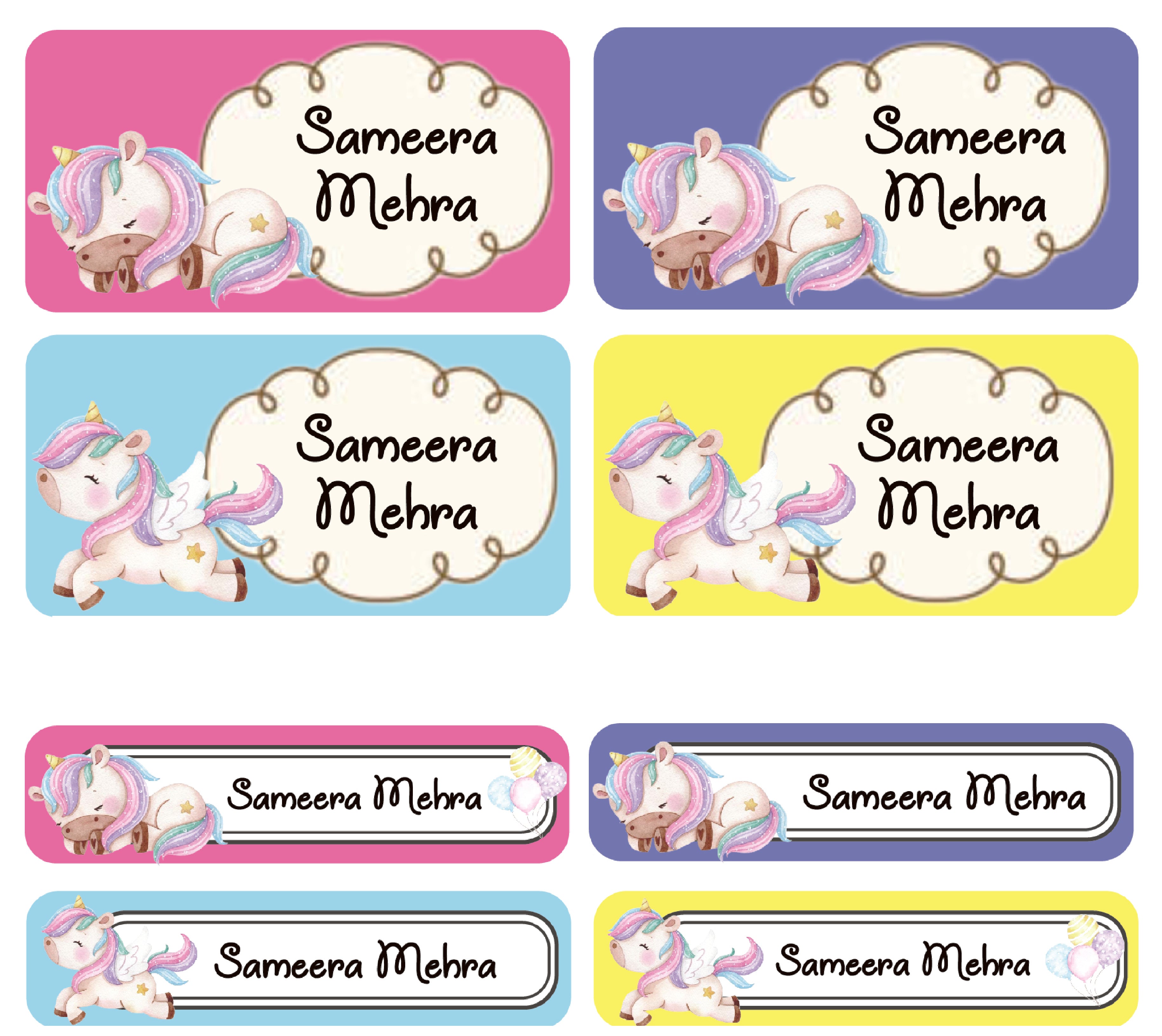 Personalized Rectangular Name Labels