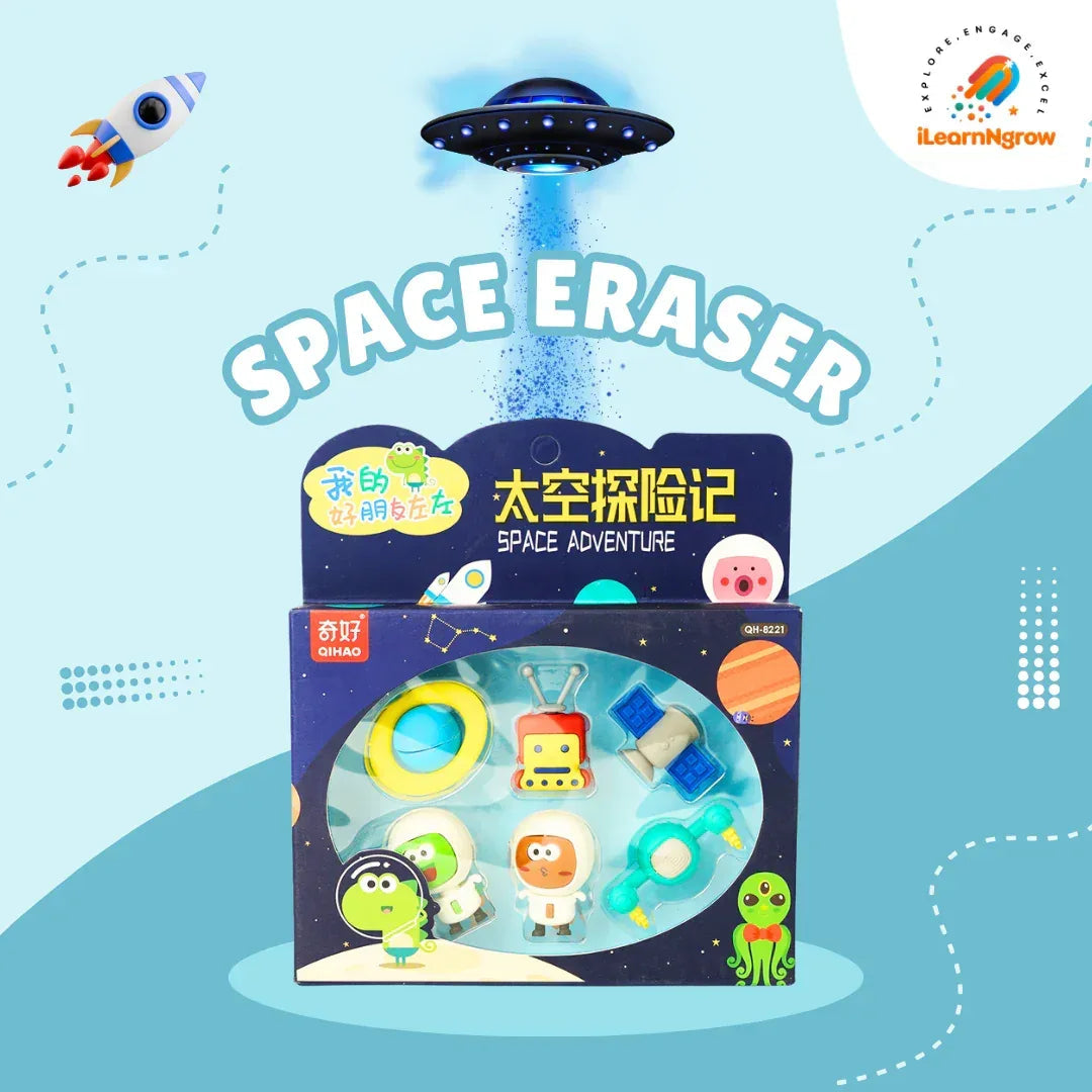 Space Adventure Bundle for Kids – Sipper Bottle, Eraser & Wallet | Fun Space-Themed Gift Set