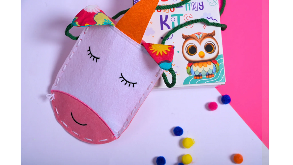 Teeny Tiny DIY Unicorn Bag Sewing Kit for Kids | iLearnNGrow