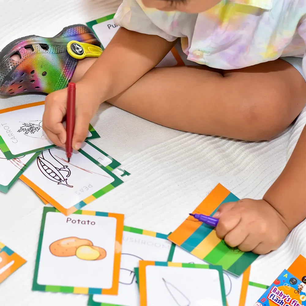 iLearnNGrow Baby’s First Vegetables Flash Cards – 28 Pc Educational Veggie Flash Card Set for Kids
