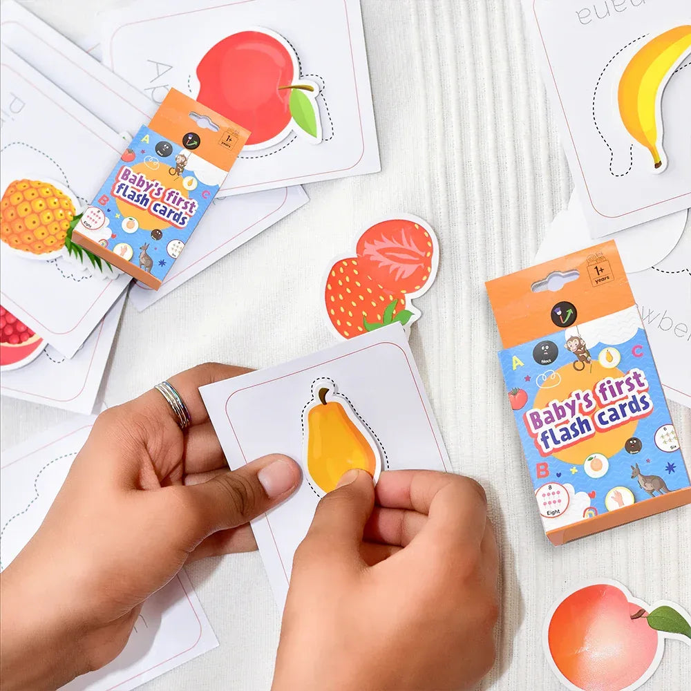 iLearnNGrow Baby’s First Fruits Flash Cards – Interactive Learning Flash Card Set for Kids