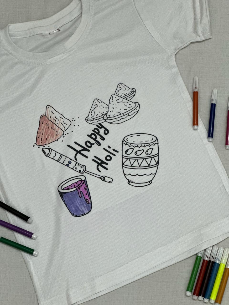 Color your own Holi Tee Shirt