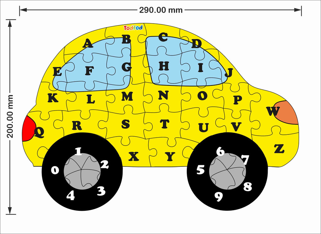 Wooden Jigsaw Puzzle – Car Shaped English Alphabets