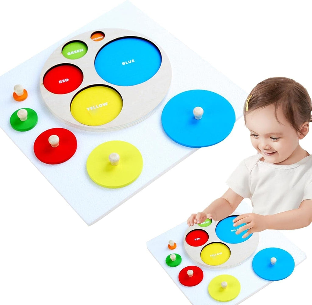 Wooden Colour Recognition Board with Knobs