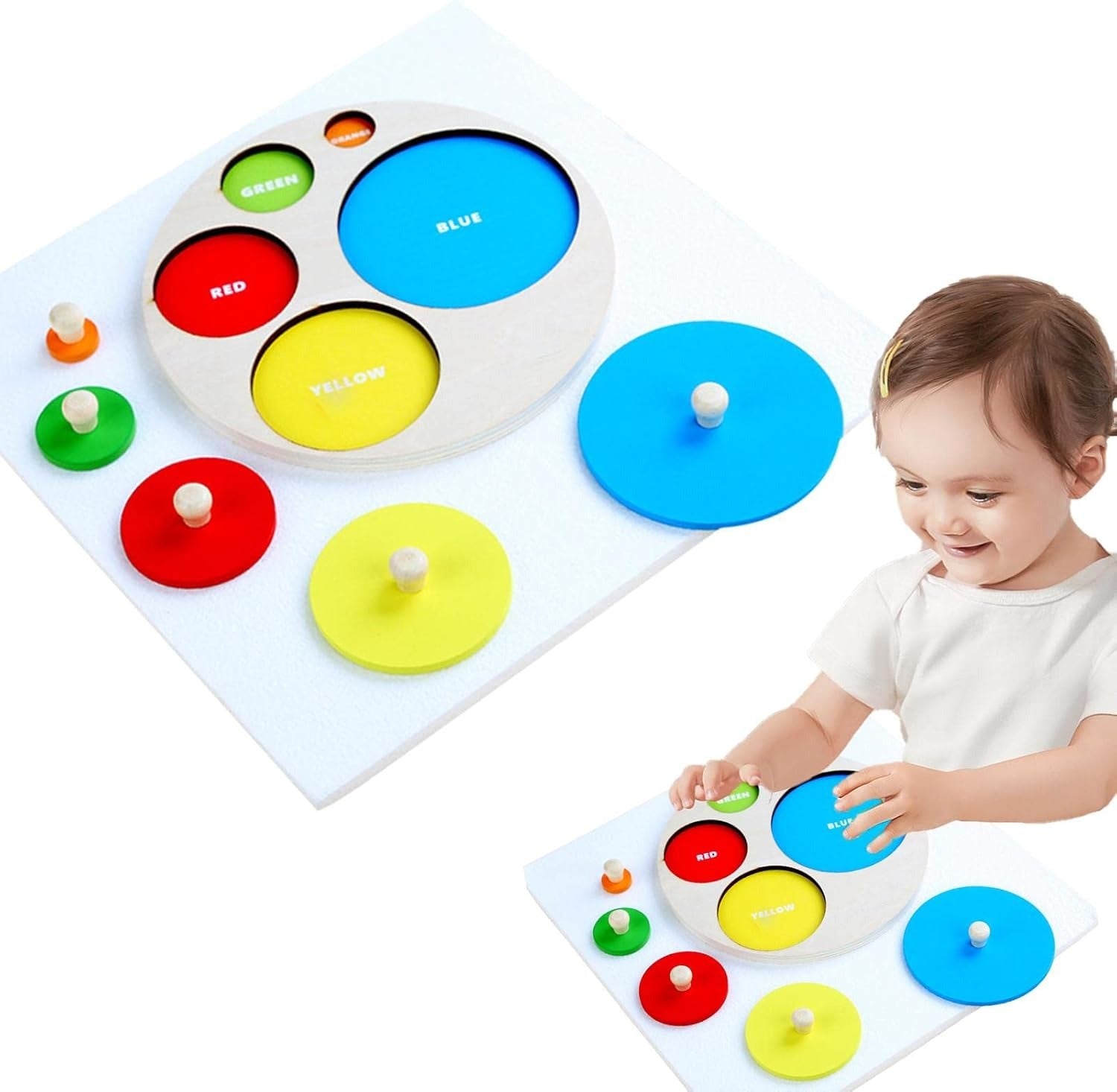Wooden Colour Recognition Board with Knobs