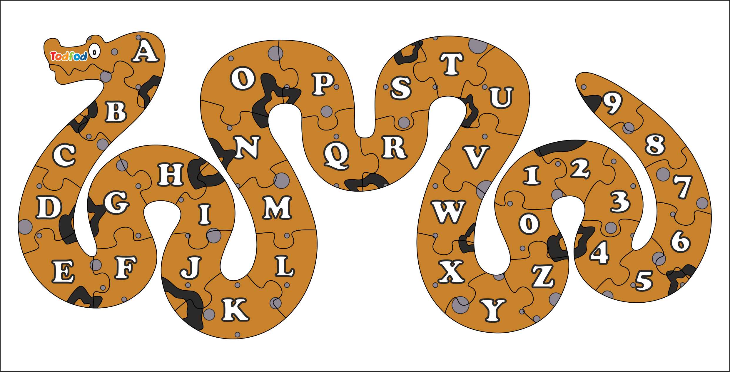 Wooden Jigsaw Puzzle – Snake Shaped English Alphabets